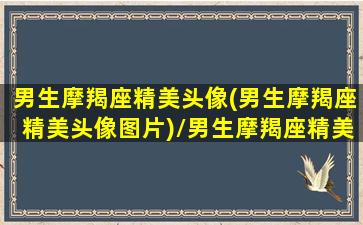 男生摩羯座精美头像(男生摩羯座精美头像图片)/男生摩羯座精美头像(男生摩羯座精美头像图片)-我的网站