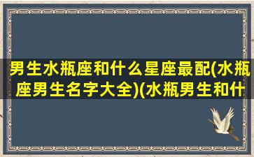 男生水瓶座和什么星座最配(水瓶座男生名字大全)(水瓶男生和什么星座最配对)