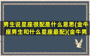 男生说星座很配是什么意思(金牛座男生和什么星座最配)(金牛男说你很好我配不上你)