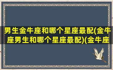 男生金牛座和哪个星座最配(金牛座男生和哪个星座最配)(金牛座男生与哪个星座最般配)