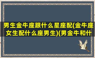 男生金牛座跟什么星座配(金牛座女生配什么座男生)(男金牛和什么星座最配)