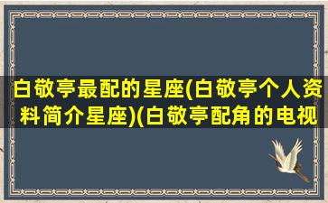 白敬亭最配的星座(白敬亭个人资料简介星座)(白敬亭配角的电视剧)