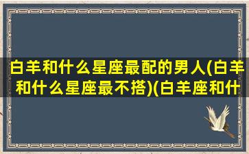 白羊和什么星座最配的男人(白羊和什么星座最不搭)(白羊座和什么星座的男生)