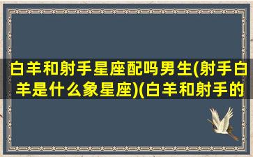 白羊和射手星座配吗男生(射手白羊是什么象星座)(白羊和射手的契合度)