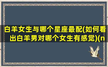 白羊女生与哪个星座最配(如何看出白羊男对哪个女生有感觉)(newsky街球队)