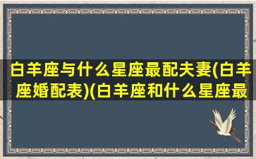 白羊座与什么星座最配夫妻(白羊座婚配表)(白羊座和什么星座最配对指数)