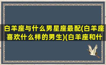 白羊座与什么男星座最配(白羊座喜欢什么样的男生)(白羊座和什么座的男生最配)