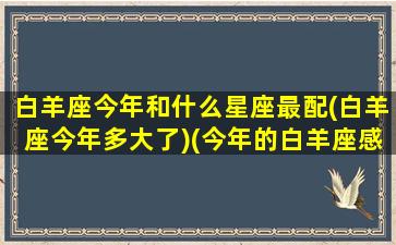 白羊座今年和什么星座最配(白羊座今年多大了)(今年的白羊座感情会怎么样)