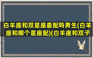 白羊座和双星座最配吗男生(白羊座和哪个星座配)(白羊座和双子配吗)