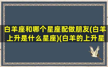 白羊座和哪个星座配做朋友(白羊上升是什么星座)(白羊的上升星座和太阳星座)