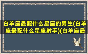 白羊座最配什么星座的男生(白羊座最配什么星座射手)(白羊座最搭配的星座是谁)