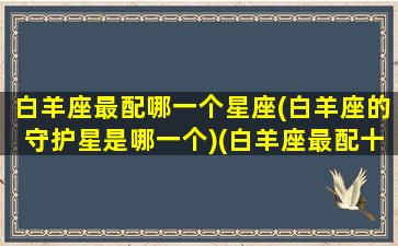 白羊座最配哪一个星座(白羊座的守护星是哪一个)(白羊座最配十二星座排行)