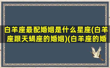 白羊座最配婚姻是什么星座(白羊座跟天蝎座的婚姻)(白羊座的婚配最佳婚配)