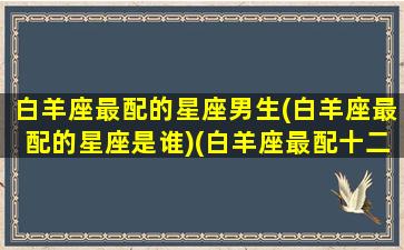 白羊座最配的星座男生(白羊座最配的星座是谁)(白羊座最配十二星座排行)