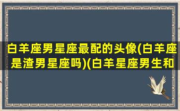 白羊座男星座最配的头像(白羊座是渣男星座吗)(白羊星座男生和什么星座女生最配)