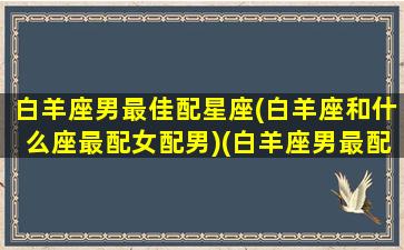 白羊座男最佳配星座(白羊座和什么座最配女配男)(白羊座男最配哪个星座女)