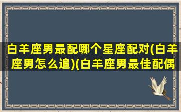 白羊座男最配哪个星座配对(白羊座男怎么追)(白羊座男最佳配偶星座)