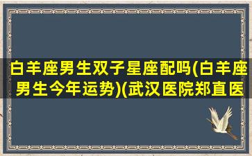 白羊座男生双子星座配吗(白羊座男生今年运势)(武汉医院郑直医生)