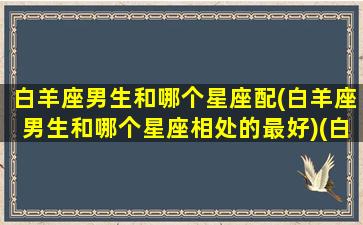 白羊座男生和哪个星座配(白羊座男生和哪个星座相处的最好)(白羊男和哪个星座女生最配)