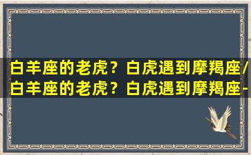 白羊座的老虎？白虎遇到摩羯座/白羊座的老虎？白虎遇到摩羯座-我的网站