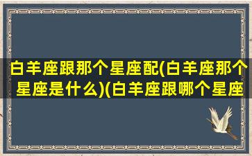 白羊座跟那个星座配(白羊座那个星座是什么)(白羊座跟哪个星座最合得来)