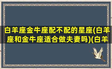 白羊座金牛座配不配的星座(白羊座和金牛座适合做夫妻吗)(白羊座和金牛座有缘吗)