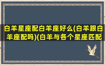 白羊星座配白羊座好么(白羊跟白羊座配吗)(白羊与各个星座匹配度)