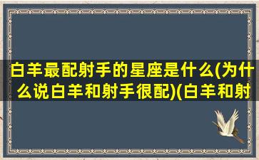 白羊最配射手的星座是什么(为什么说白羊和射手很配)(白羊和射手的匹配度)