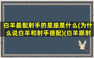 白羊最配射手的星座是什么(为什么说白羊和射手很配)(白羊跟射手匹配值)