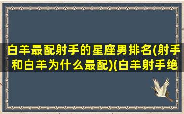 白羊最配射手的星座男排名(射手和白羊为什么最配)(白羊射手绝配)