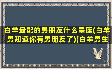 白羊最配的男朋友什么星座(白羊男知道你有男朋友了)(白羊男生配什么星座配对)