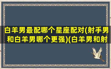 白羊男最配哪个星座配对(射手男和白羊男哪个更强)(白羊男和射手男配对指数)