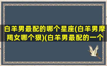 白羊男最配的哪个星座(白羊男摩羯女哪个狠)(白羊男最配的一个星座)