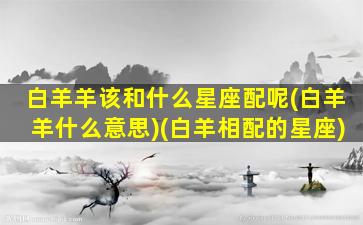 白羊羊该和什么星座配呢(白羊羊什么意思)(白羊相配的星座)