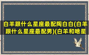 白羊跟什么星座最配陶白白(白羊跟什么星座最配男)(白羊和啥星座特别配)