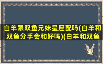 白羊跟双鱼兄妹星座配吗(白羊和双鱼分手会和好吗)(白羊和双鱼合得来吗)