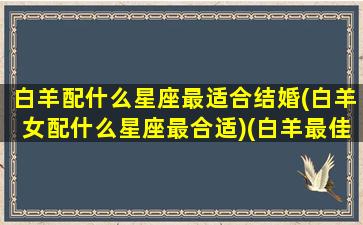 白羊配什么星座最适合结婚(白羊女配什么星座最合适)(白羊最佳搭配星座)