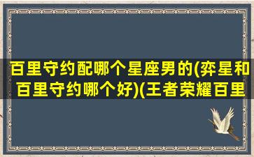 百里守约配哪个星座男的(弈星和百里守约哪个好)(王者荣耀百里守约什么星座)