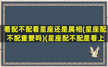 看配不配看星座还是属相(星座配不配重要吗)(星座配不配是看上升还是太阳)