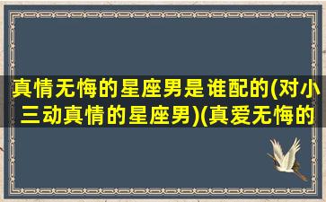 真情无悔的星座男是谁配的(对小三动真情的星座男)(真爱无悔的说说)