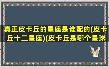 真正皮卡丘的星座是谁配的(皮卡丘十二星座)(皮卡丘是哪个星球的)