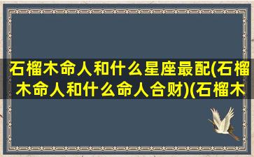 石榴木命人和什么星座最配(石榴木命人和什么命人合财)(石榴木命的人和什么命的人在一起好)