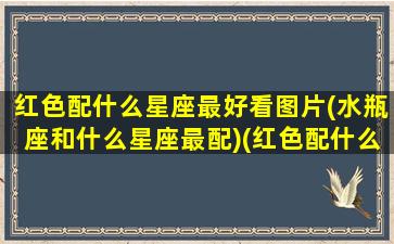 红色配什么星座最好看图片(水瓶座和什么星座最配)(红色配什么颜色最吉利)