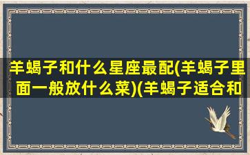 羊蝎子和什么星座最配(羊蝎子里面一般放什么菜)(羊蝎子适合和什么一起吃)