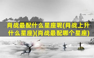 肖战最配什么星座呢(肖战上升什么星座)(肖战最配哪个星座)