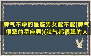 脾气不犟的星座男女配不配(脾气很犟的星座男)(脾气都很犟的人适合结婚吗)