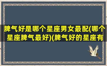 脾气好是哪个星座男女最配(哪个星座脾气最好)(脾气好的星座有哪些)