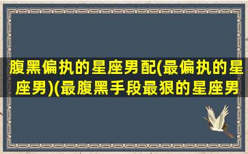 腹黑偏执的星座男配(最偏执的星座男)(最腹黑手段最狠的星座男)