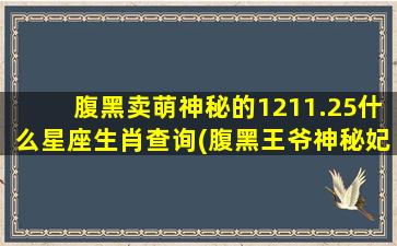 腹黑卖萌神秘的1211.25什么星座生肖查询(腹黑王爷神秘妃)