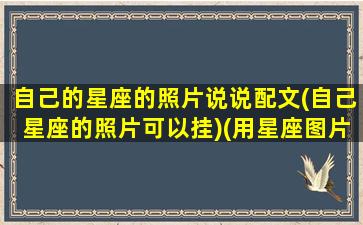 自己的星座的照片说说配文(自己星座的照片可以挂)(用星座图片做头像好不好)
